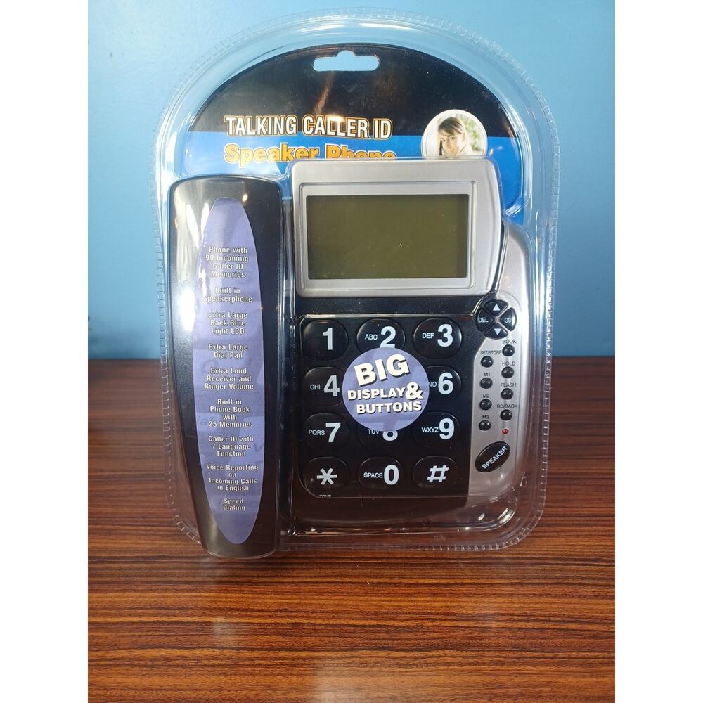 Sakar HT44ID-10 Single Line Corded Big Buttons & Display Talking Caller ID Phone
